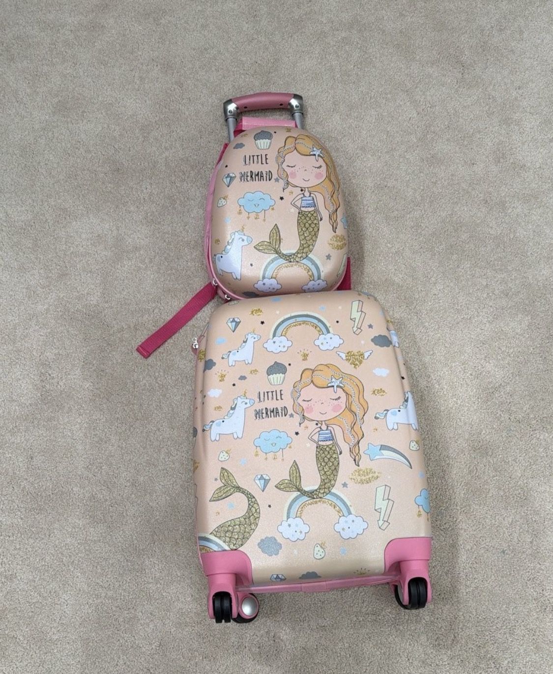 Pink Mermaid / Unicorn Girls Luggage 