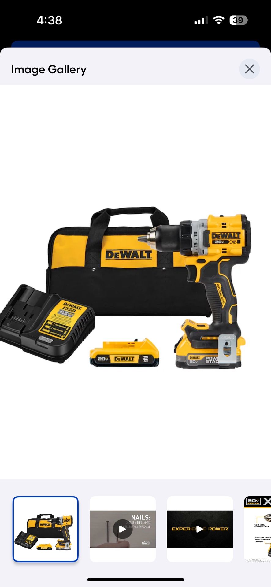 Dewalt 20v XR Drill Kit whit Power Stack Battery