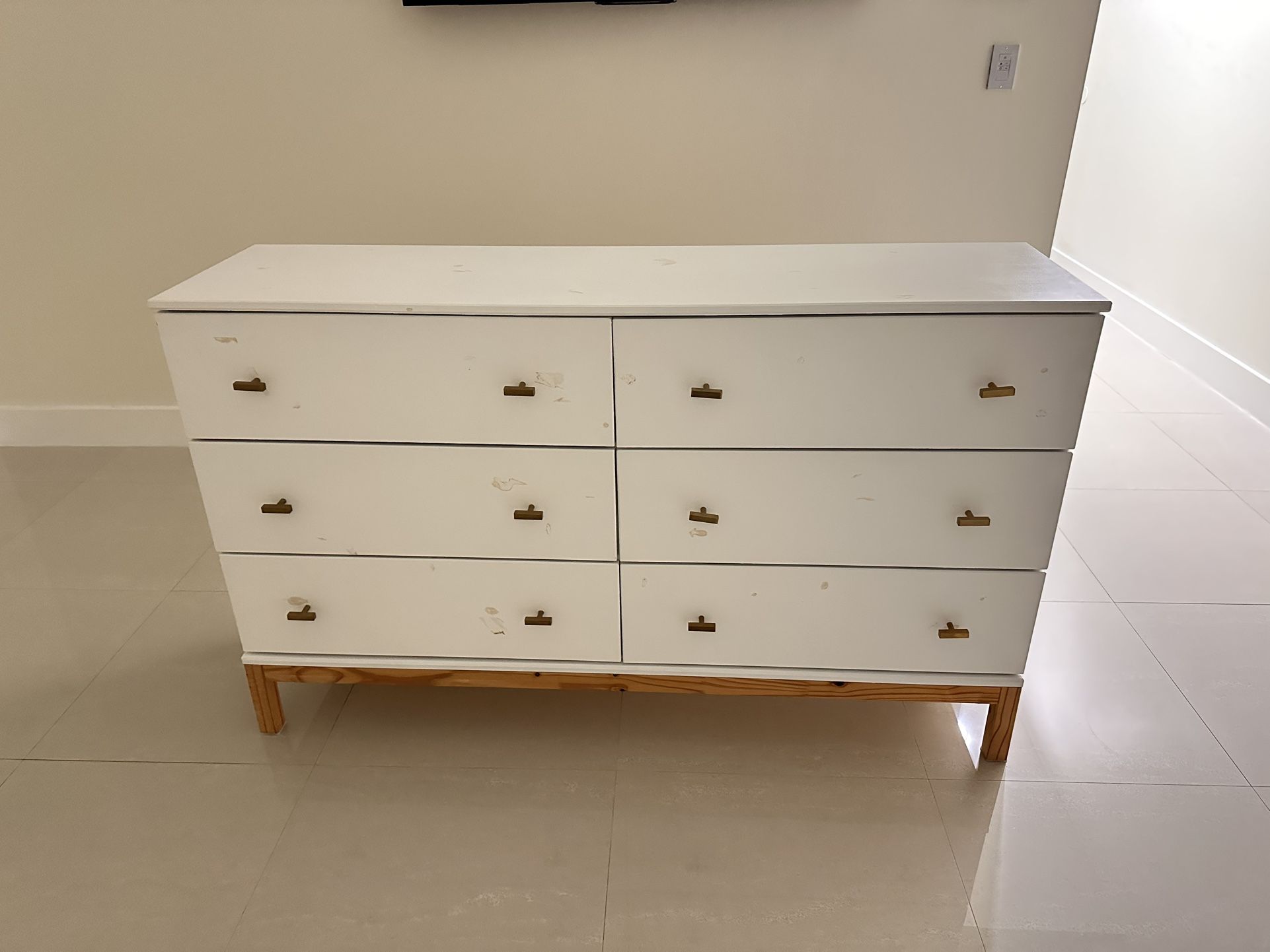IKEA TARVA Dresser - White & Gold, Upcycled/Repurposed/DIY