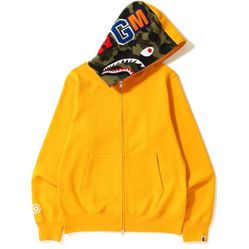 Yellow Bape Half Camo Hoodie 