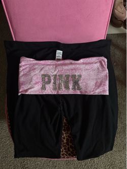 Victoria’s secret pink vintage leopard folover flare leggings new with tags