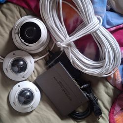 Outdoor security camera's + switch+ 100 feet of cat5