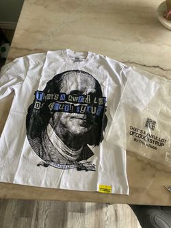 That's A Awful Lot Of Cough Syrup Benjamin Franklin Graphic T-Shirt - white