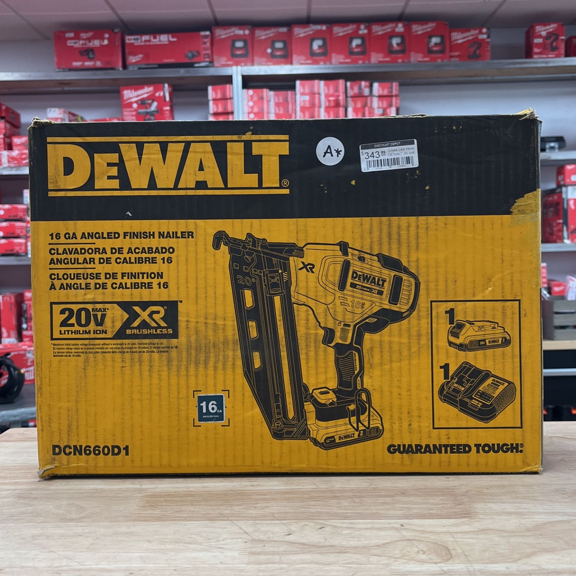 DEWALT 20V MAX XR 16Gauge Electric Cordless Angled Finishing Nailer