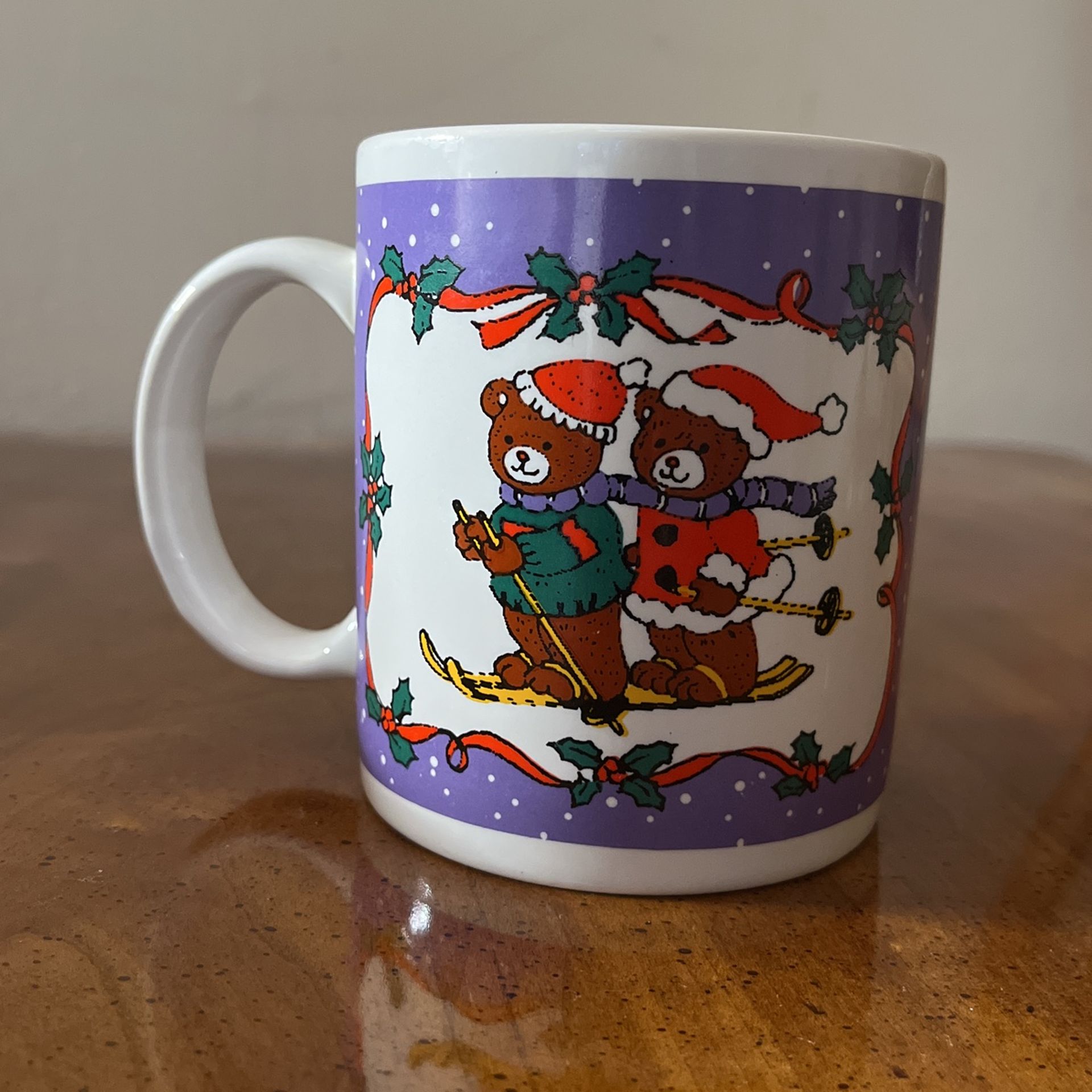 Vintage Happy Bear Christmas Mug - Made in China
