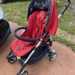 Peg Perego Stroller, Red, Canopy