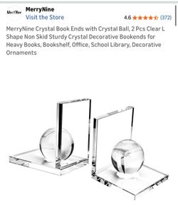 Clear Crystal Book Ends Set