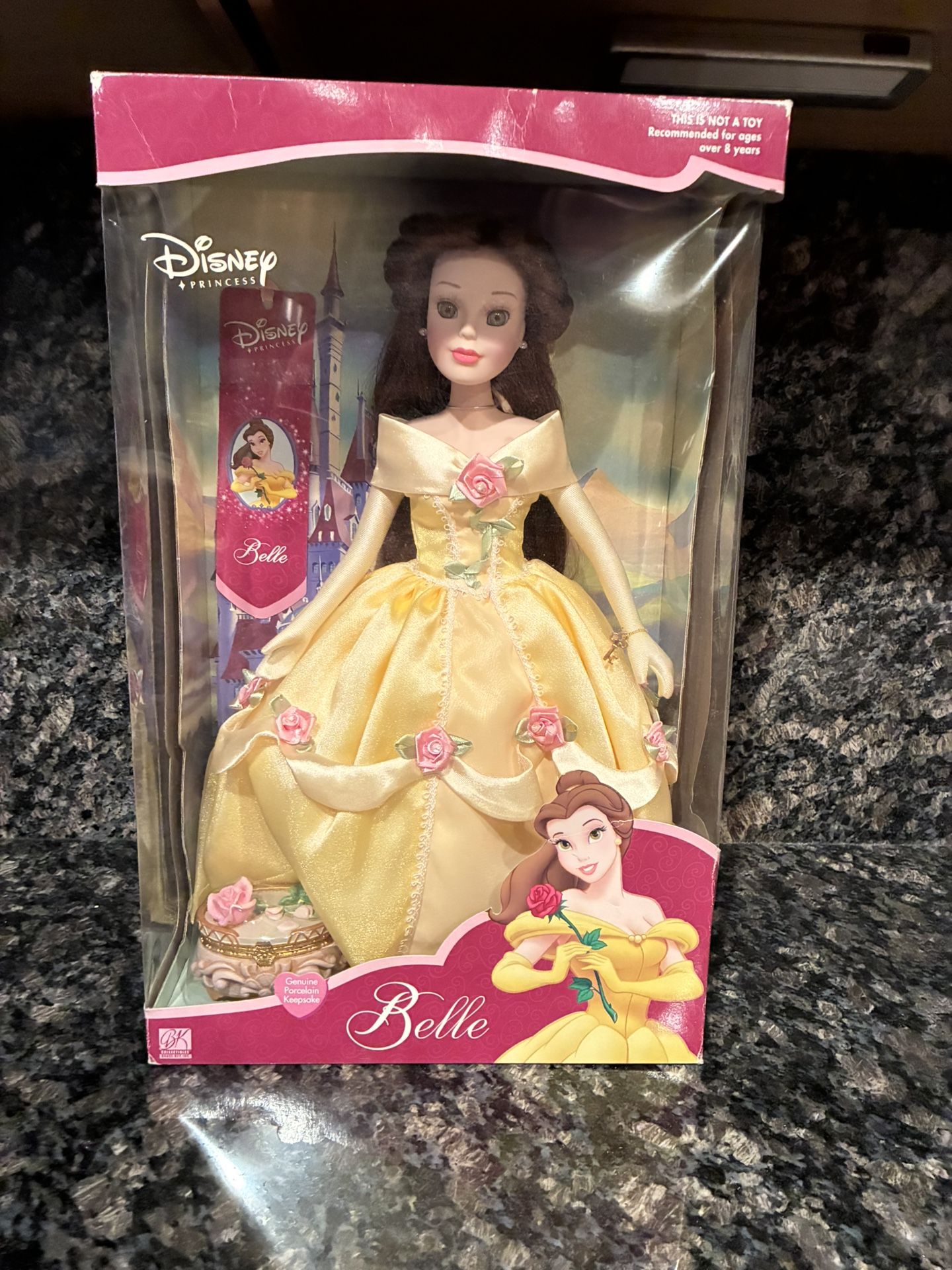 2002 Disney Princess Belle Beauty & The Beast Vintage Porcelain Keepsake Doll
