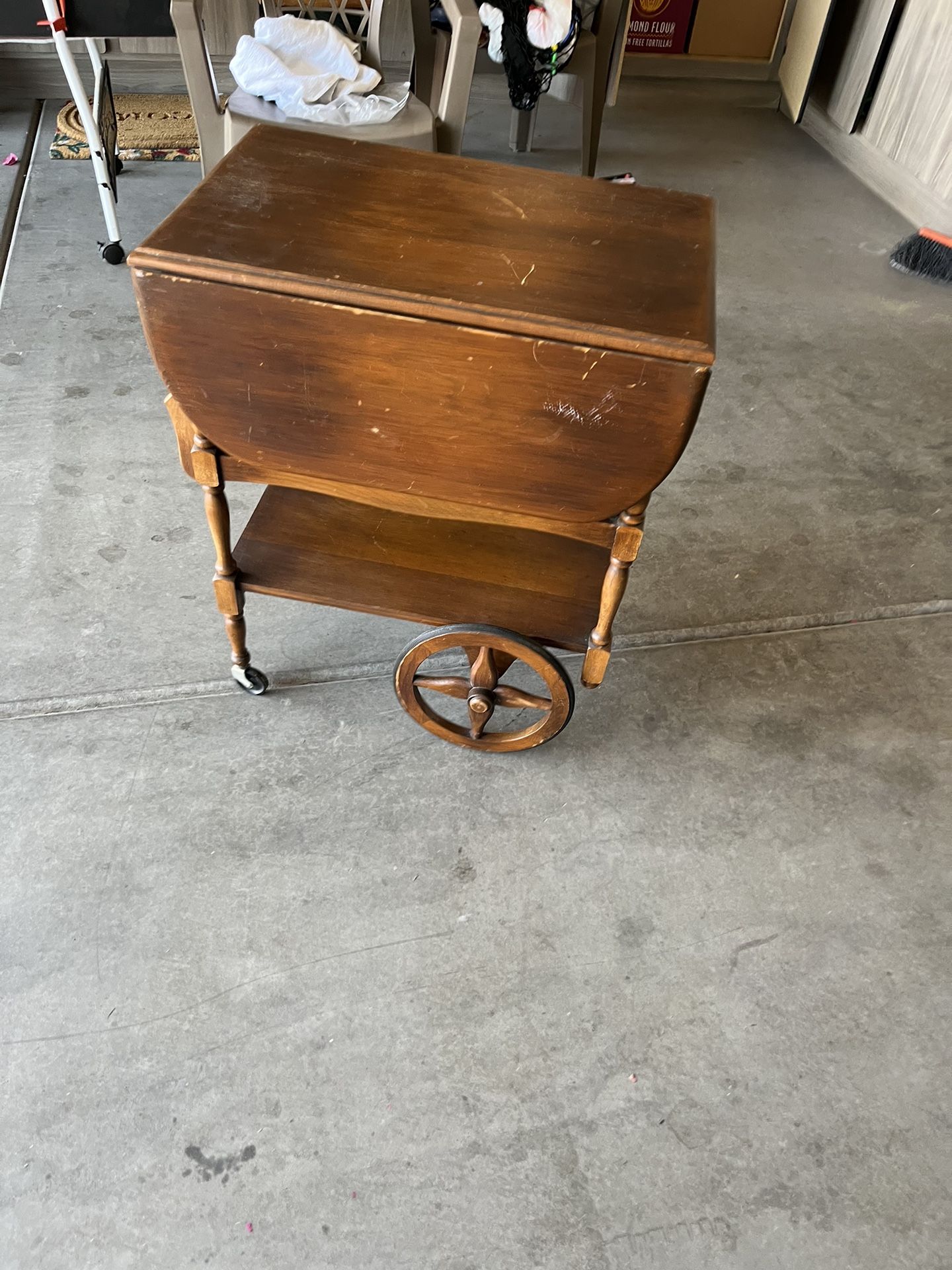 Antique bar Cart or Side Table