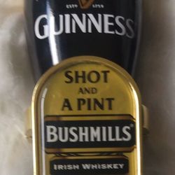 Collector's Guinness Keg Pull Tap With Rare Bushmills  Gold Ring