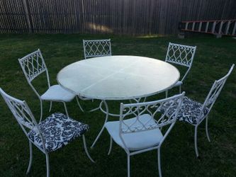 Antique cast iron table set