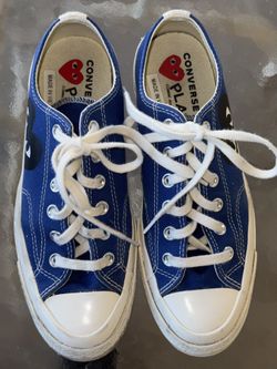 CONVERSE Unisex Comme des Garcons PLAY in blue canvas Size;  M 6/W 8