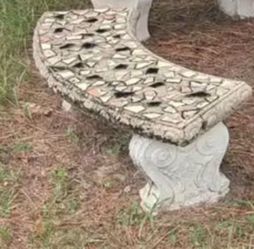Mosaic cement bench