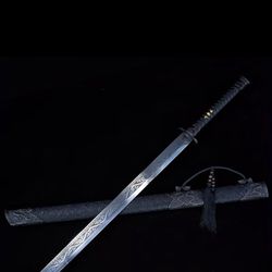 Decorative Black ink Dragon Sword , Handmade