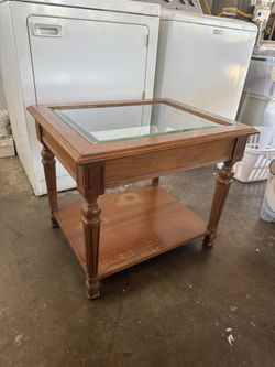 Wood and Glass Coffee Table