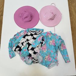 Rufflebutts Infant Swimsuits and Hats Infant Girls 6-12m and 12-18m