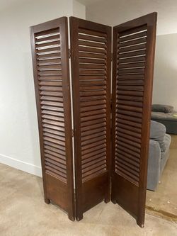 Walnut brown Solid  3 panel  folding decor