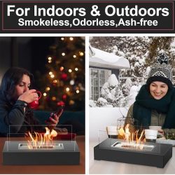 Mini Small Fireplace/ Tabletop Fire Pit,Indoor Outdoor Table Top Firepit Ethanol Tabletop Fireplace