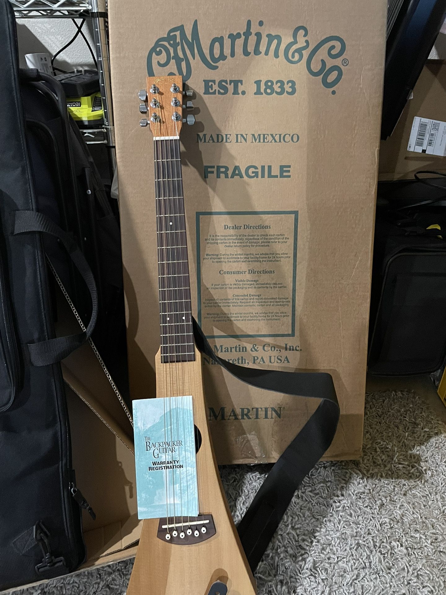 Open Box Martin Backpacker Acoustic Guitar Portable Backpack