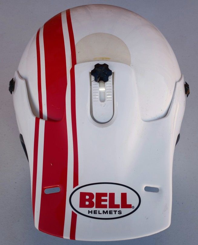 2004 Bell Tracker Off Road Motorcycle Helmet XL White Red Stripe Retro With Box