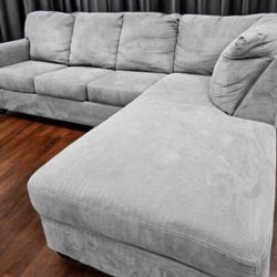 Gray Ashley Sectional Sofa with Right Chaise — Seats Six