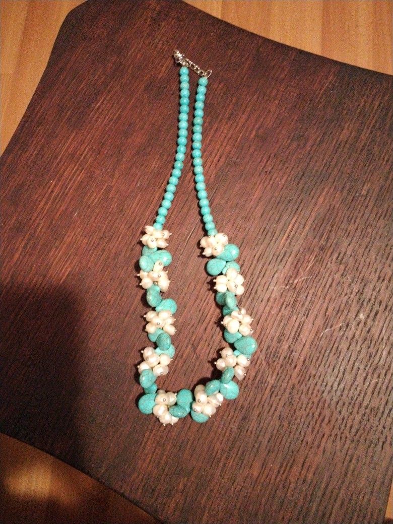 Turquoise Howlite& Freshwater Pearl