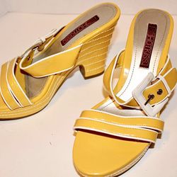 Yellow & White Straps Hot Kiss Heels for Spring