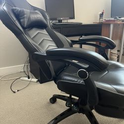 Black Leather Ergonomic Gaming Chair