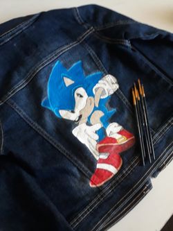 Sonic Hand Painted Denim Jacket