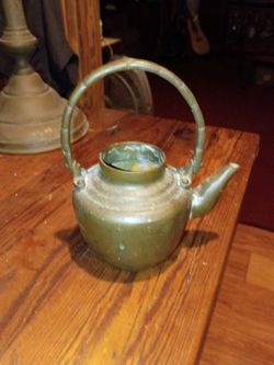 Vintage solid brass teapot