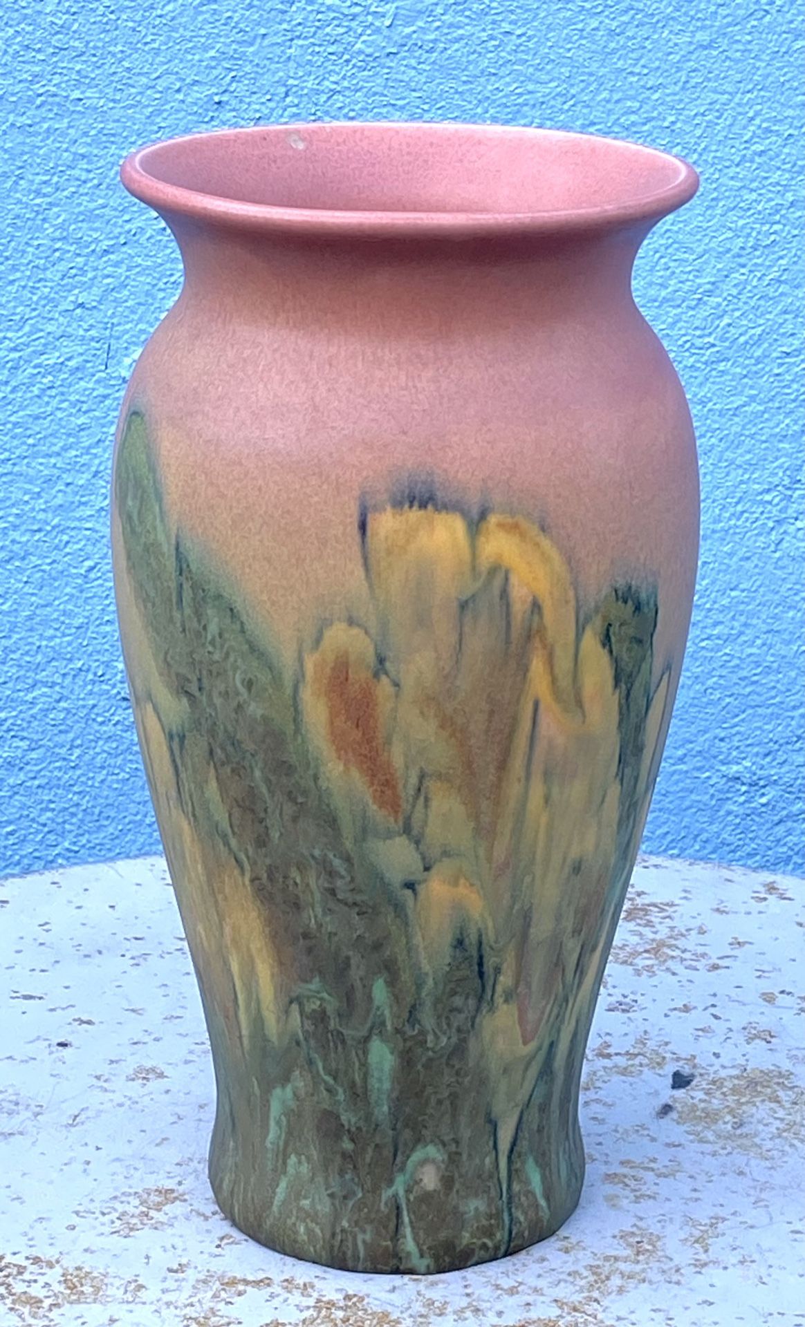 1925 Rookwood floral ceramic vase by Sallie E Coyne