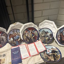 SIX Civil War war Generals Plates/ Collection Certified