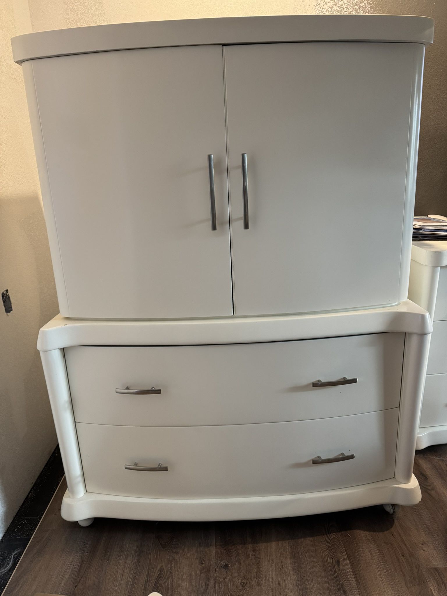 Solid Wood White Armoire