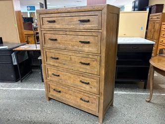 Rustic Wood 5-Drawer Tall Dresser