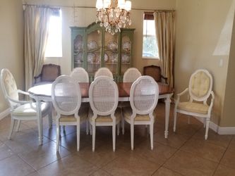 Solid Wood Dining Table 8 Chairs