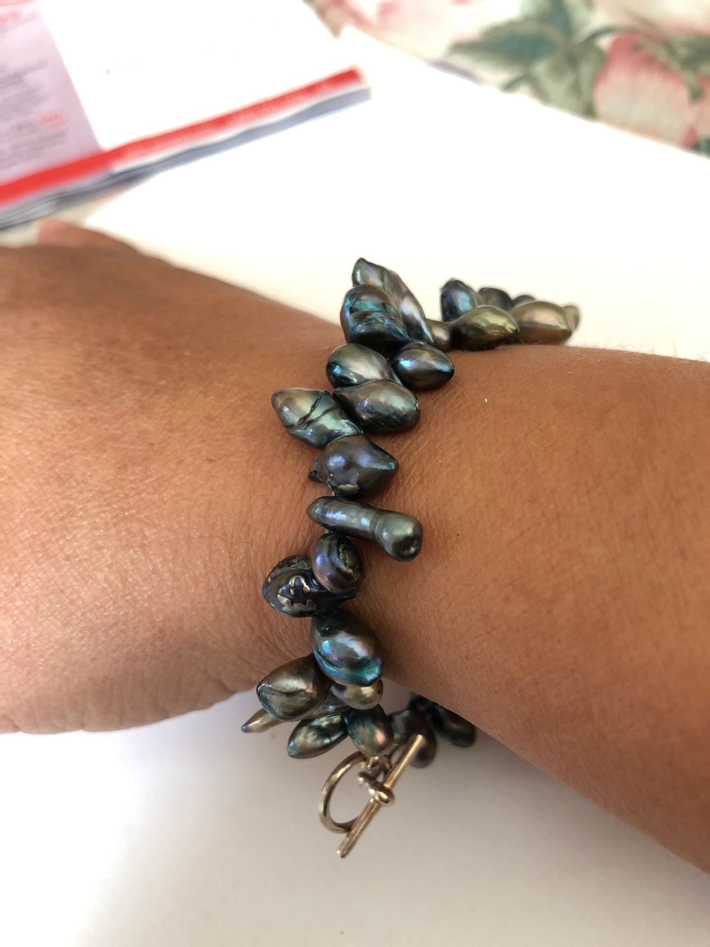 Blister pearls 7 1/2 bracelet nickel free