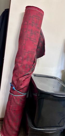 Large Fabric bolt roll modern Contemporary upholstery Fabric material red black reversible geometric Design 60” wide Yards? Unused