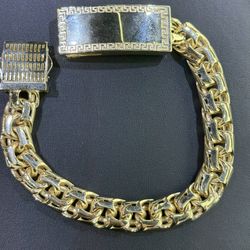 10kt hollow chino Link Bracelet 