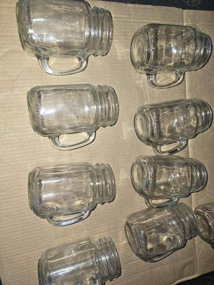 12 Glass Jars With Handles