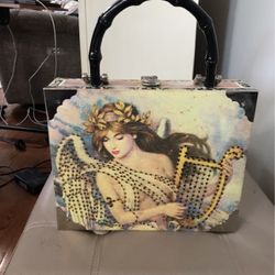 Gorgeous ! Vintage Collectable “Beautiful”Angel Cigar Box Purse 