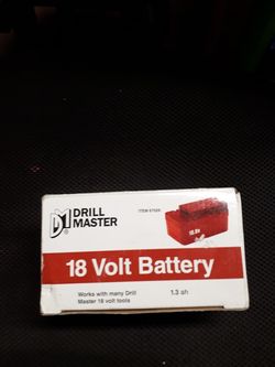 New Drill Master 18 volt battery works with many drill.