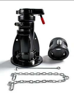 12"-16" Adjustable Height Cushioned 5th Wheel to Gooseneck Adapter, for Camper/RV/Trailer's Kingpin Box, Towing Capacity 20000 Lbs, with Safty Chain