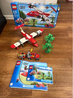 Lego Town: City: Fire: Fire Plane 4209 - w/ Instructions and box - missing mini fig and a few pieces