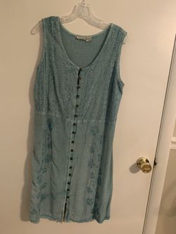 rays sun Size 1X Blue Button Front Dress