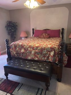 Master Bed Frame/headboard + Bed End Bench