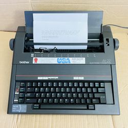 Brother AX-22 Black Electronic Typewriter Portable With Ribbon installed 