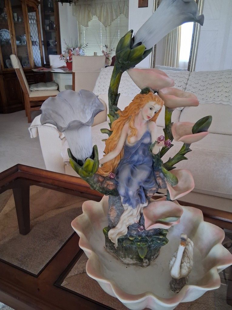 Mermaid Fountain With Lights