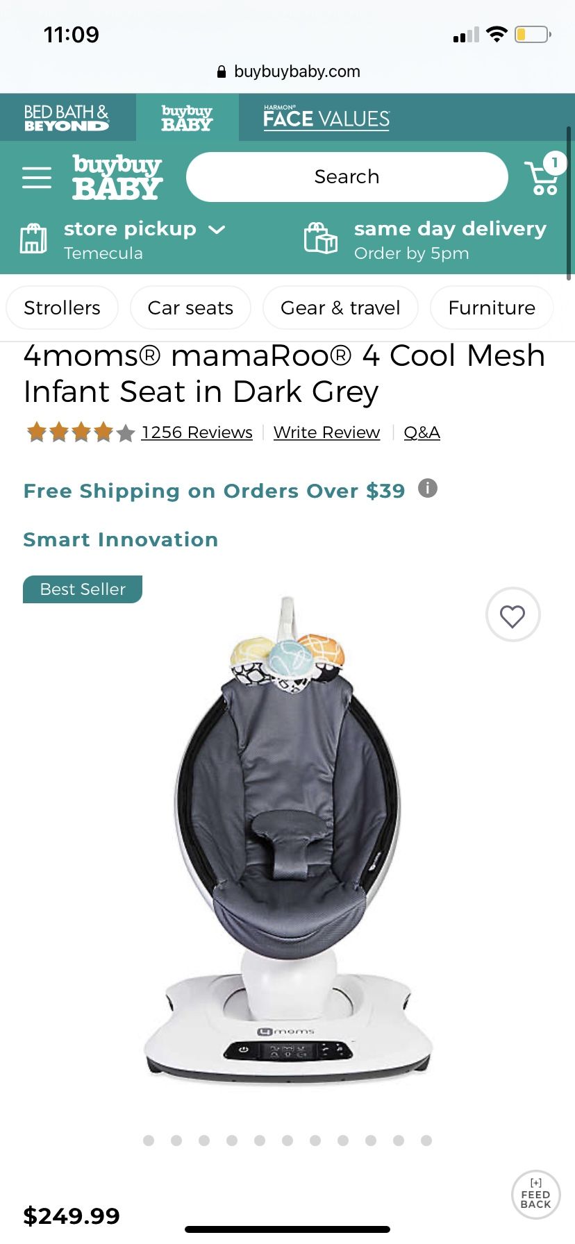 4moms Mama Roo Infant Seat/swing 
