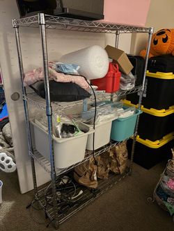 Metal shelves