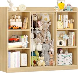 B936 $50  2-in-1 Toy & Stuffed Animal Organizer, Kids 6-Cube Storage Shelf with Rounded Corners & Anti-Tip for Playroom Bedroom   Special Feature Spac